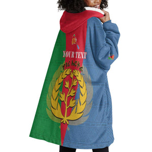 Personalised Eritrea Wearable Blanket Hoodie Eritrean Map Mix African Pattern Simple Style