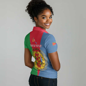 Personalised Eritrea Women Polo Shirt Eritrean Map Mix African Pattern Simple Style