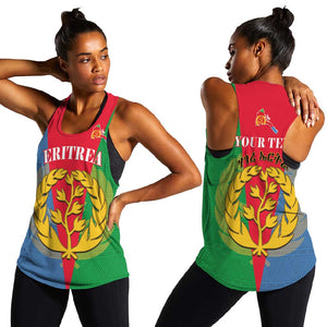 Personalised Eritrea Women Racerback Tank Eritrean Map Mix African Pattern Simple Style