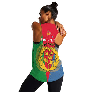 Personalised Eritrea Women Racerback Tank Eritrean Map Mix African Pattern Simple Style