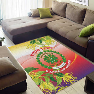 Personalized Comoros Area Rug Coat Of Arms Mix Ylang Ylang Flower