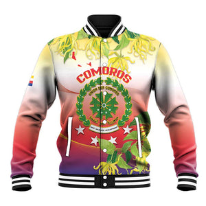 Personalized Comoros Baseball Jacket Coat Of Arms Mix Ylang Ylang Flower