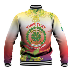 Personalized Comoros Baseball Jacket Coat Of Arms Mix Ylang Ylang Flower