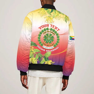 Personalized Comoros Bomber Jacket Coat Of Arms Mix Ylang Ylang Flower