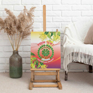 Personalized Comoros Canvas Wall Art Coat Of Arms Mix Ylang Ylang Flower