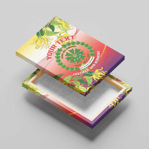 Personalized Comoros Canvas Wall Art Coat Of Arms Mix Ylang Ylang Flower