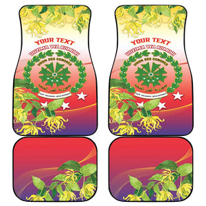 Personalized Comoros Car Mats Coat Of Arms Mix Ylang Ylang Flower
