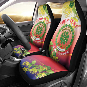 Personalized Comoros Car Seat Cover Coat Of Arms Mix Ylang Ylang Flower