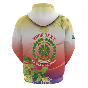 Personalized Comoros Hoodie Coat Of Arms Mix Ylang Ylang Flower