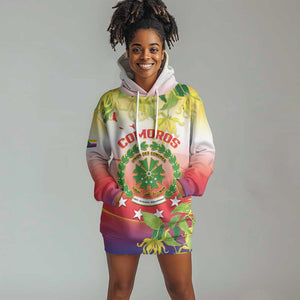 Personalized Comoros Hoodie Dress Coat Of Arms Mix Ylang Ylang Flower