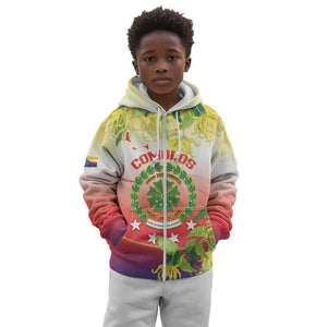 Personalized Comoros Kid Hoodie Coat Of Arms Mix Ylang Ylang Flower