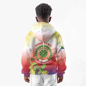 Personalized Comoros Kid Hoodie Coat Of Arms Mix Ylang Ylang Flower