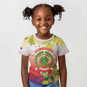 Personalized Comoros Kid T shirt Coat Of Arms Mix Ylang Ylang Flower