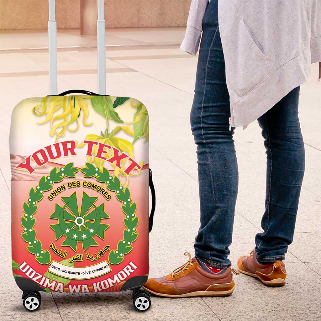 Personalized Comoros Luggage Cover Coat Of Arms Mix Ylang Ylang Flower