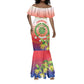 Personalized Comoros Mermaid Dress Coat Of Arms Mix Ylang Ylang Flower