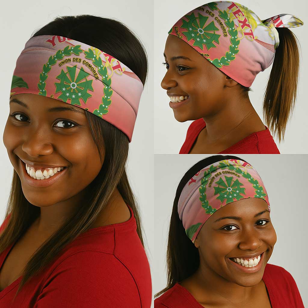 Personalized Comoros Neck Gaiter Coat Of Arms Mix Ylang Ylang Flower LT14