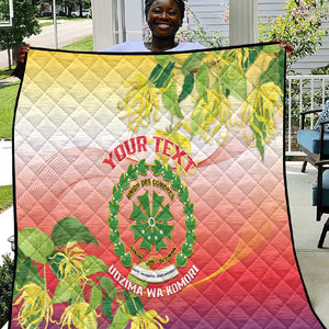 Personalized Comoros Quilt Coat Of Arms Mix Ylang Ylang Flower