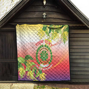 Personalized Comoros Quilt Coat Of Arms Mix Ylang Ylang Flower