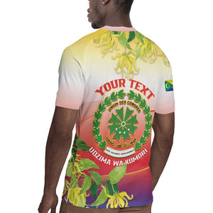 Personalized Comoros Rugby Jersey Coat Of Arms Mix Ylang Ylang Flower