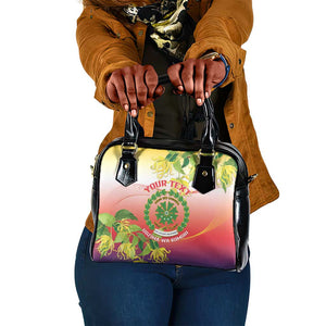 Personalized Comoros Shoulder Handbag Coat Of Arms Mix Ylang Ylang Flower