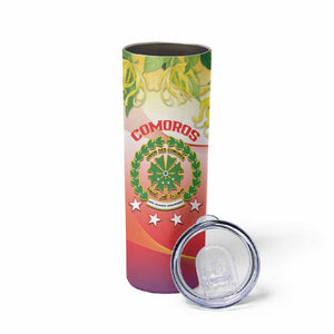 Personalized Comoros Skinny Tumbler Coat Of Arms Mix Ylang Ylang Flower