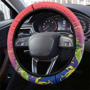 Comoros Steering Wheel Cover Coat Of Arms Mix Ylang Ylang Flower