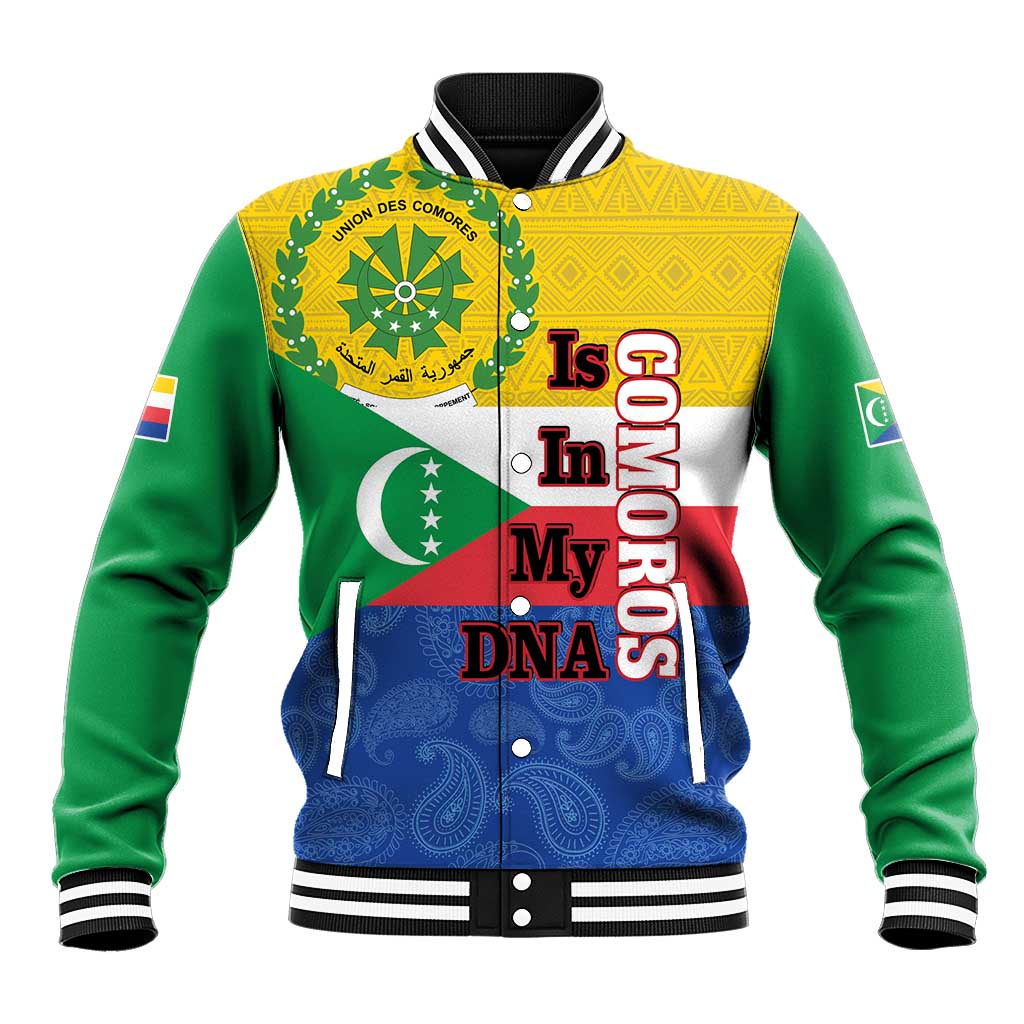 Afro Paisley Udzima wa Komori Baseball Jacket Comoros Is In My DNA