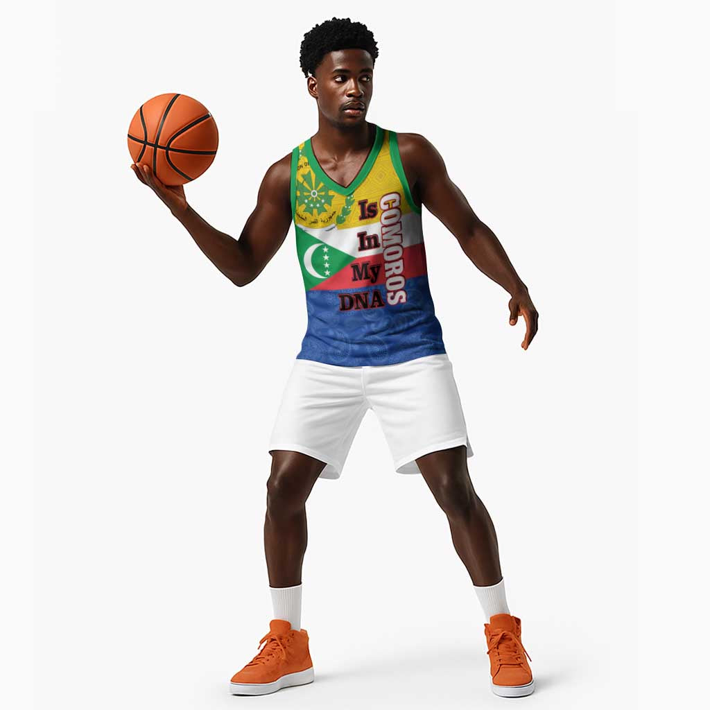 Afro Paisley Udzima wa Komori Basketball Jersey Comoros Is In My DNA LT14