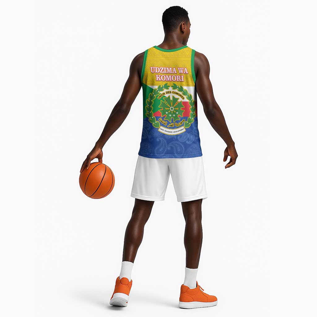 Afro Paisley Udzima wa Komori Basketball Jersey Comoros Is In My DNA LT14