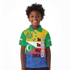 Afro Paisley Udzima wa Komori Kid Polo Shirt Comoros Is In My DNA