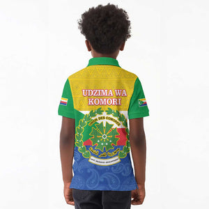 Afro Paisley Udzima wa Komori Kid Polo Shirt Comoros Is In My DNA