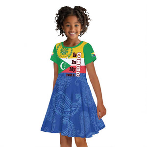 Afro Paisley Udzima wa Komori Kid Short Sleeve Dress Comoros Is In My DNA