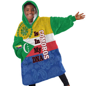 Afro Paisley Udzima wa Komori Kid Wearable Blanket Hoodie Comoros Is In My DNA