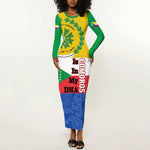 Afro Paisley Udzima wa Komori Long Sleeve Bodycon Dress Comoros Is In My DNA LT14
