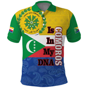 Afro Paisley Udzima wa Komori Polo Shirt Comoros Is In My DNA