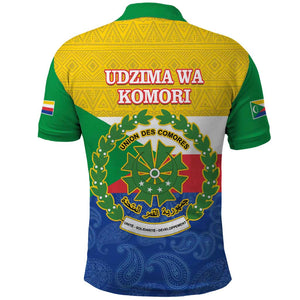 Afro Paisley Udzima wa Komori Polo Shirt Comoros Is In My DNA