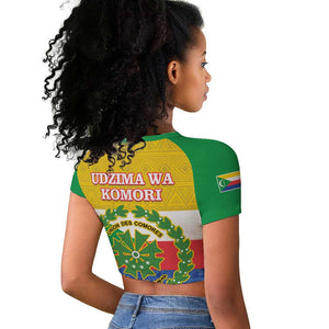 Afro Paisley Udzima wa Komori Raglan Cropped T shirt Comoros Is In My DNA