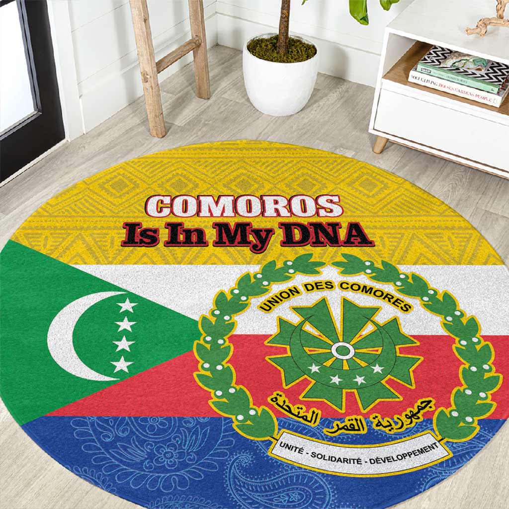 Afro Paisley Udzima wa Komori Round Carpet Comoros Is In My DNA