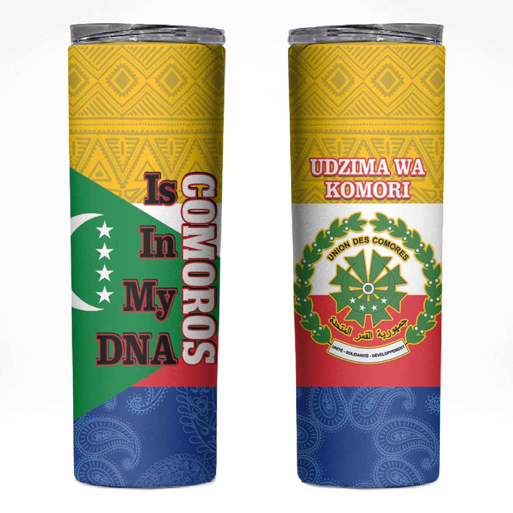 Afro Paisley Udzima wa Komori Skinny Tumbler Comoros Is In My DNA