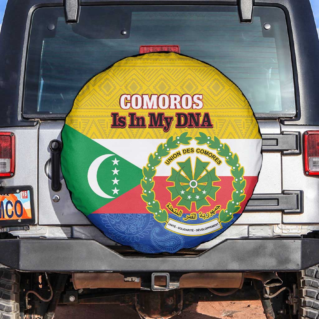 Afro Paisley Udzima wa Komori Spare Tire Cover Comoros Is In My DNA