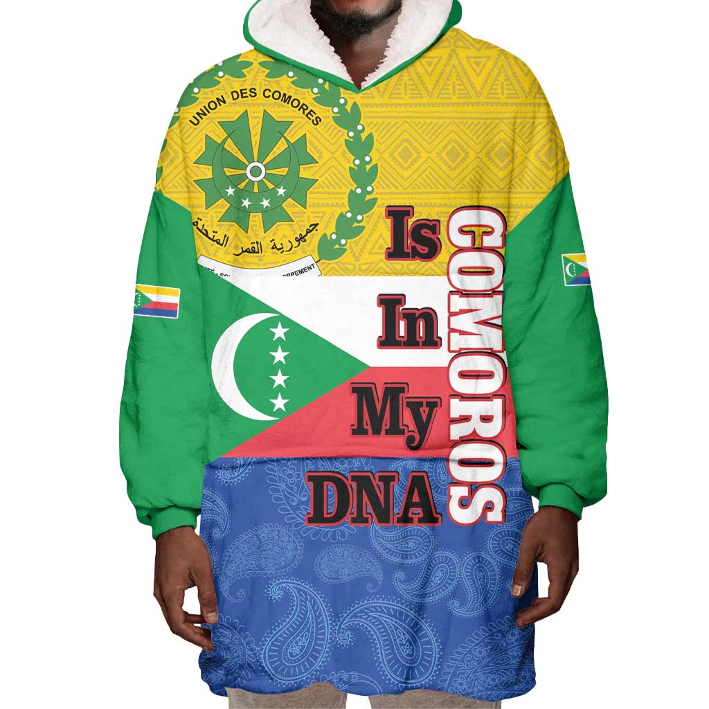 Afro Paisley Udzima wa Komori Wearable Blanket Hoodie Comoros Is In My DNA