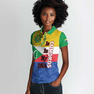 Afro Paisley Udzima wa Komori Women Polo Shirt Comoros Is In My DNA