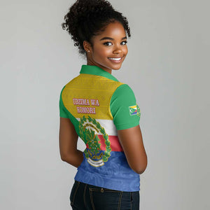 Afro Paisley Udzima wa Komori Women Polo Shirt Comoros Is In My DNA