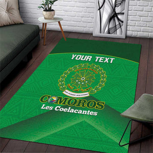 Custom Comoros Football Area Rug Allez Les Coelacantes