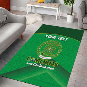 Custom Comoros Football Area Rug Allez Les Coelacantes