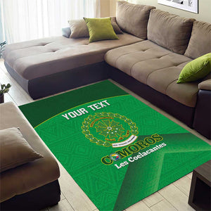 Custom Comoros Football Area Rug Allez Les Coelacantes