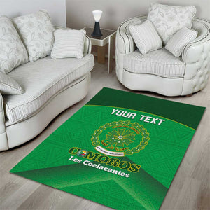 Custom Comoros Football Area Rug Allez Les Coelacantes