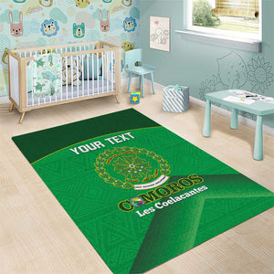 Custom Comoros Football Area Rug Allez Les Coelacantes