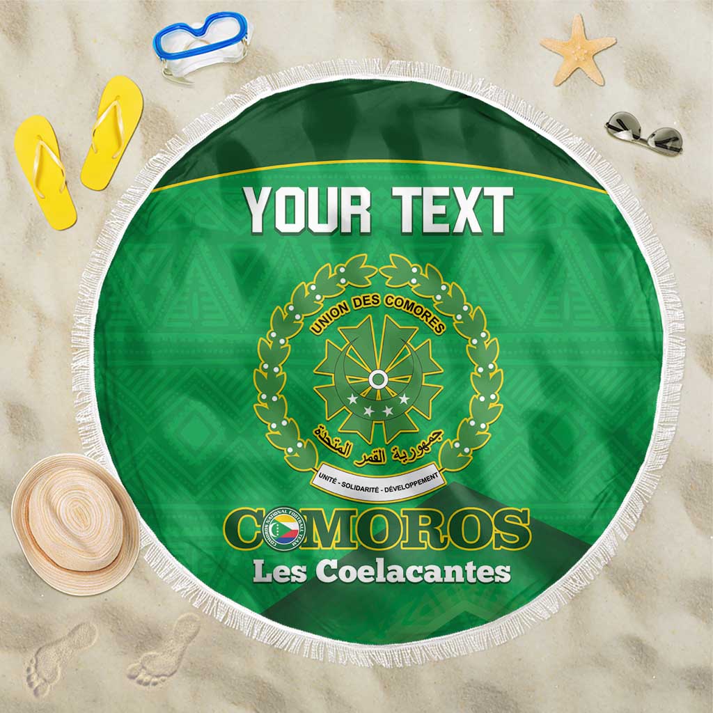 Custom Comoros Football Beach Blanket Allez Les Coelacantes