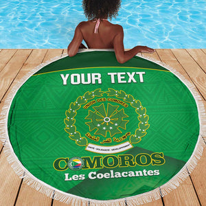 Custom Comoros Football Beach Blanket Allez Les Coelacantes